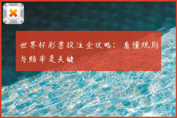 世界杯彩票投注全攻略：看懂规则与赔率是关键
